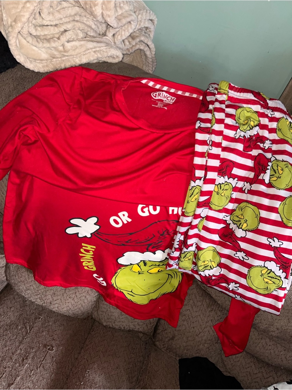 Two Piece Red Pajamas Set